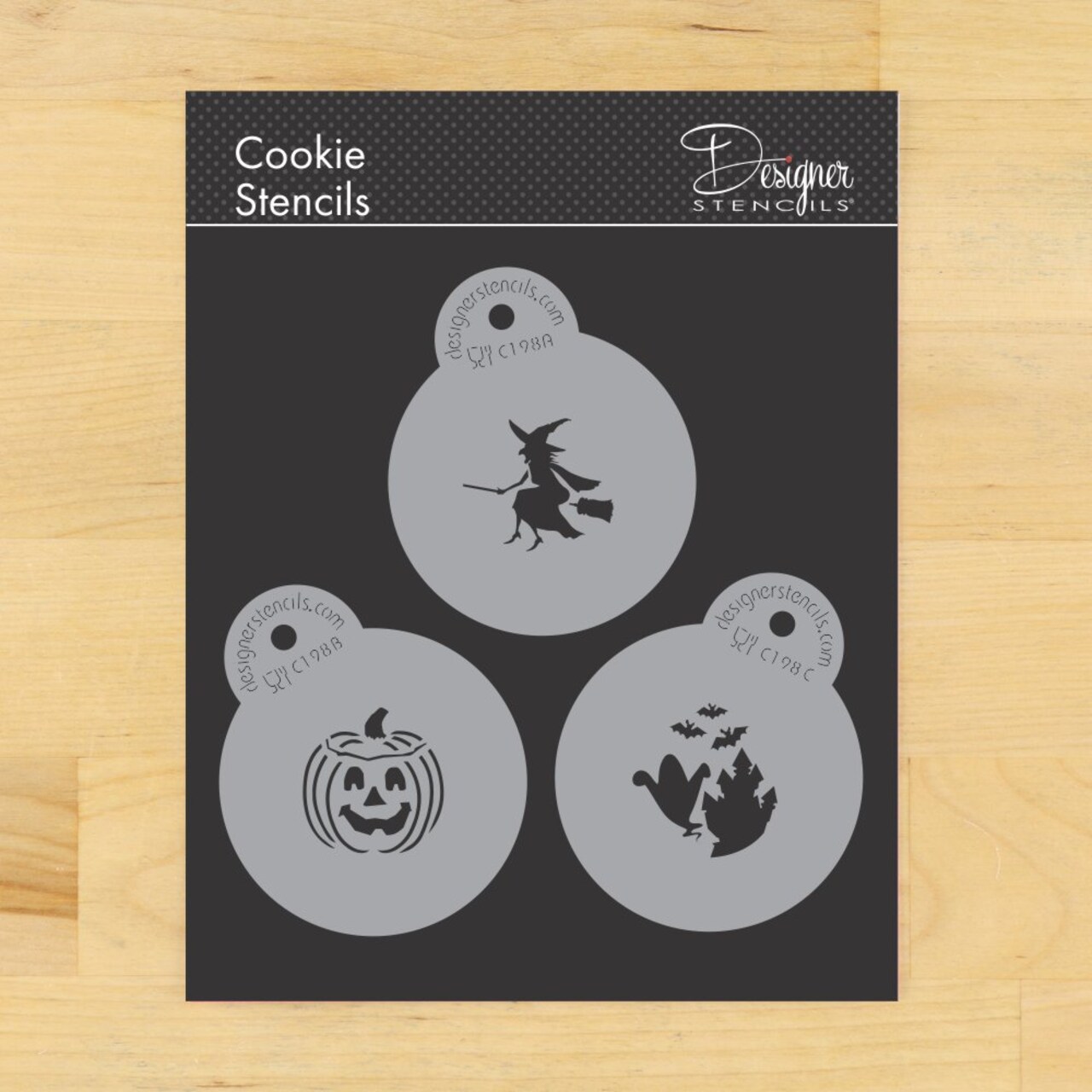 1.5-Inch Small Halloween Candy Stencils: Witch, Jack-o-Lantern, Ghosts | C198 by Designer Stencils |